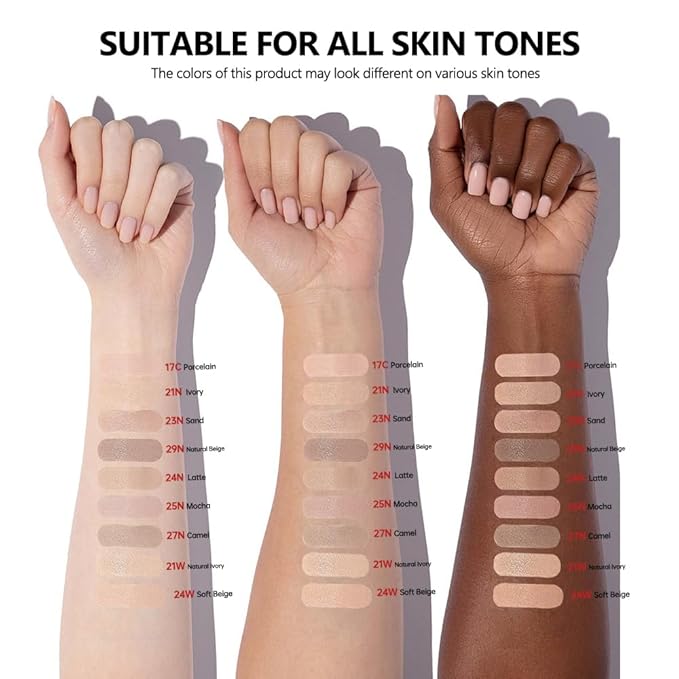 Flawless Glass Skin with Cushion Foundation - Long-lasting, (Porcelain, ) 18g