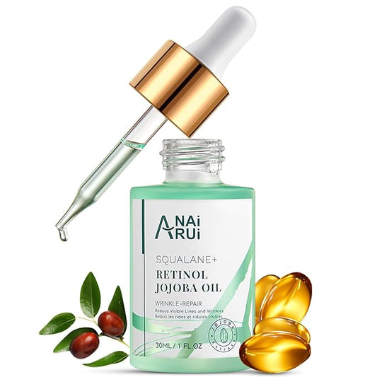 Squalane Retinol Jojoba Oil Moisturizer for Face Hydrate, Nourish, Moisturize Fine Lines and Wrinkles, Wrinkle-Repair Facial Oil for Smoother, Supple Skin 1 fl. Oz