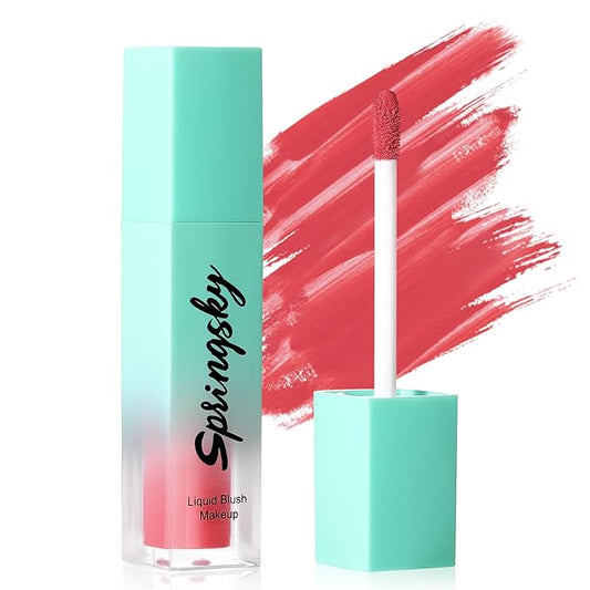 Liquid Blush, Soft Moisturizing Matte Blush, Blendable Face Coral Peach