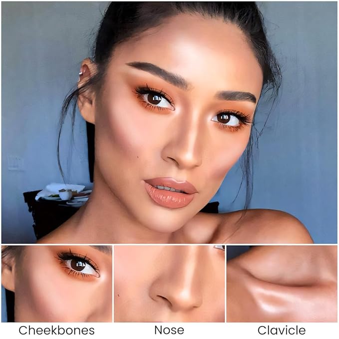 Kaely 2Pcs Cream Bronzer Highlighter Stick,Face Shaping Contouring Shades Makeup,01+15