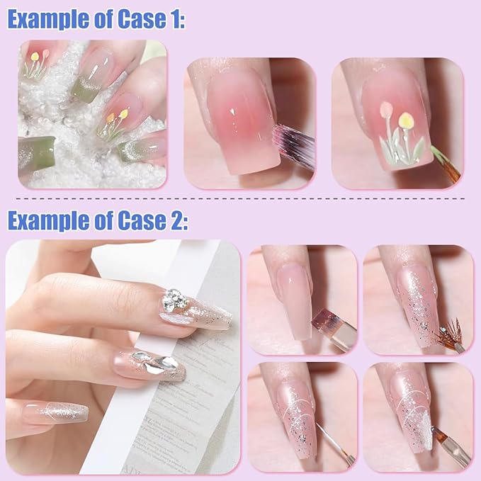 KINGMAS Nail Art Brushes, 10Pcs