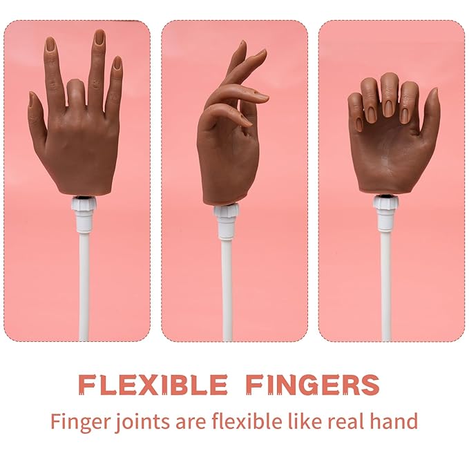 Nail silicone practice hand for