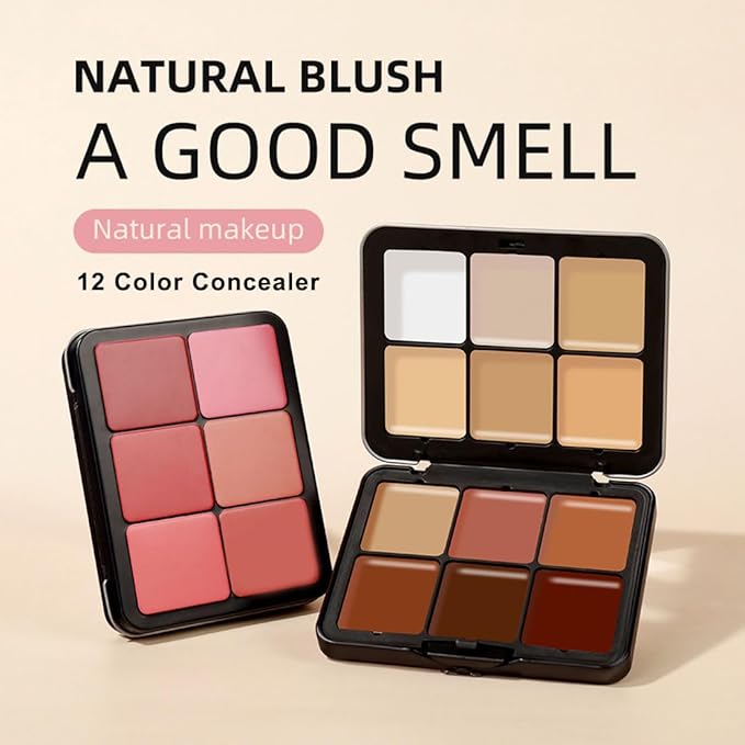 12 Colors Cream Concealer Palette, Long Lasting Full