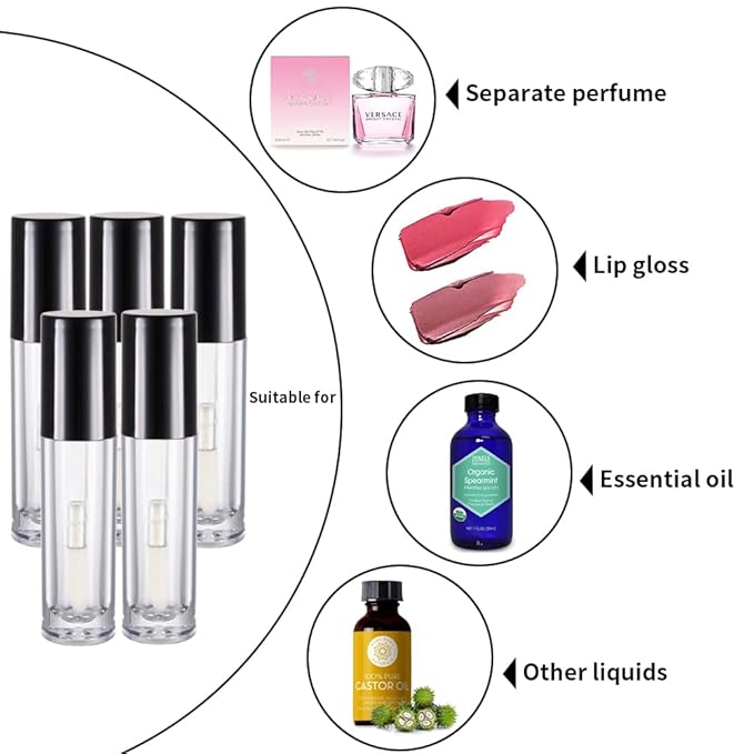 YITOU 12PCS Lip Glaze Bottle Empty 5ml, Transparent Glaze