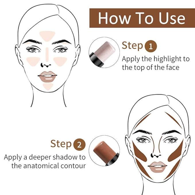 evpct 2In1 Face Cream Contour Stick Makeup Highlighter