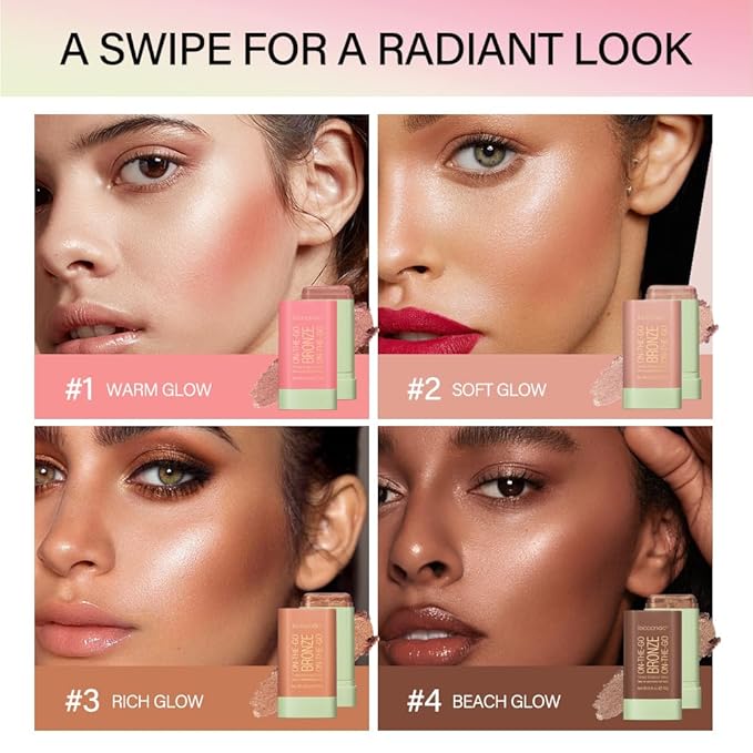 Multi-Use On The Go Bronzer Stick, Cream Contour Warm Glow)