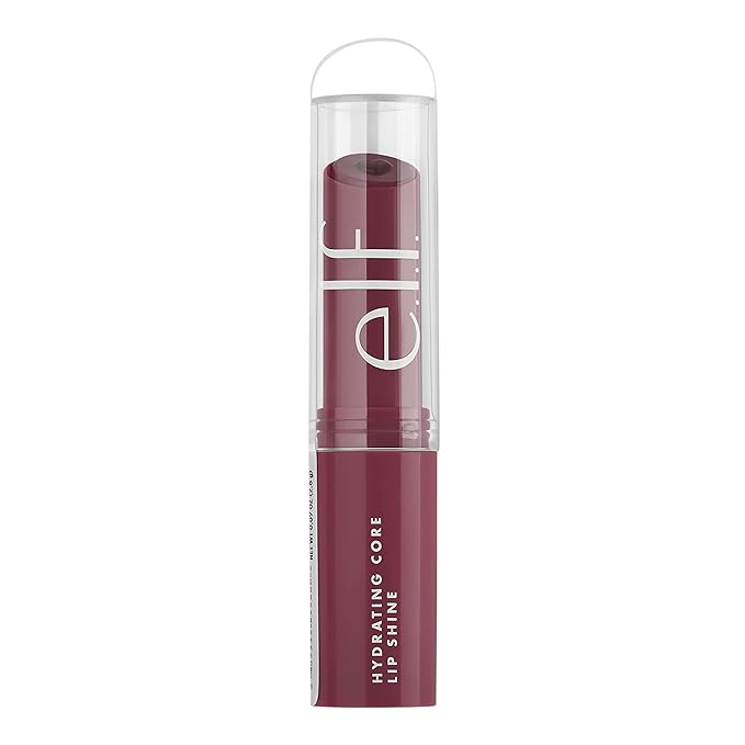 e.l.f. Hydrating Core Lip Shine, Conditioning & Nourishing Lip Balm, Sheer Color Tinted Chapstick, Delightful, 0.09 Oz