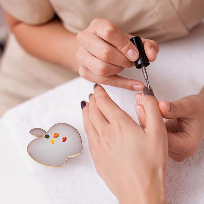 Nail Polish Palette, 2Pcs Resin Nail Art Palette,