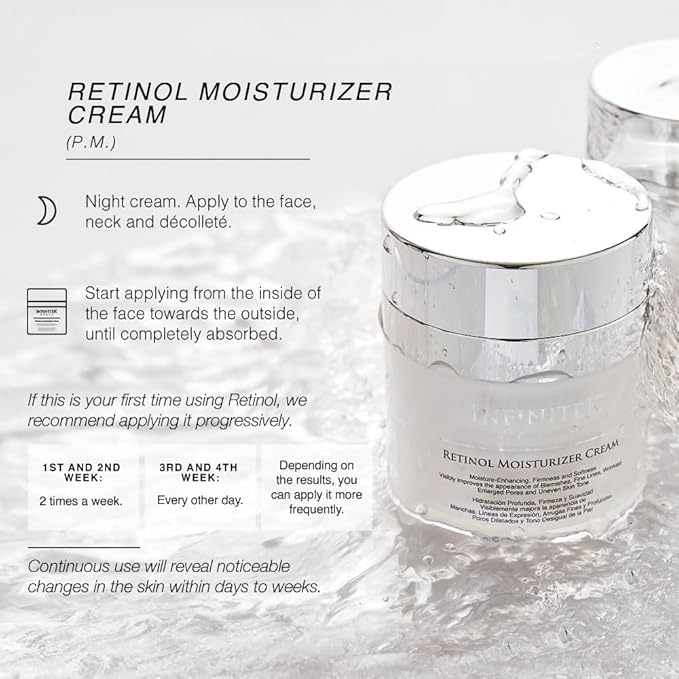 Infinitek Paris Retinol Face Moisturizer Night Cream - Premium Skin Care with Collagen & Vitamin E. Advanced Anti-Aging and Antioxidant Face Cream. Skin Vitamin Enriched Moisturizer for Radiant Skin