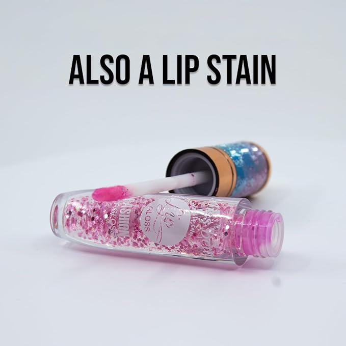 42 Bundle Diamond Bling Bling Mood Color Changing Lip Gloss & Lip Stain Set of 6 Crystal Sparkle Non-Sticky Lightweight Long Lasting High Shine Hydrating Glow For Girls, Teens, Women