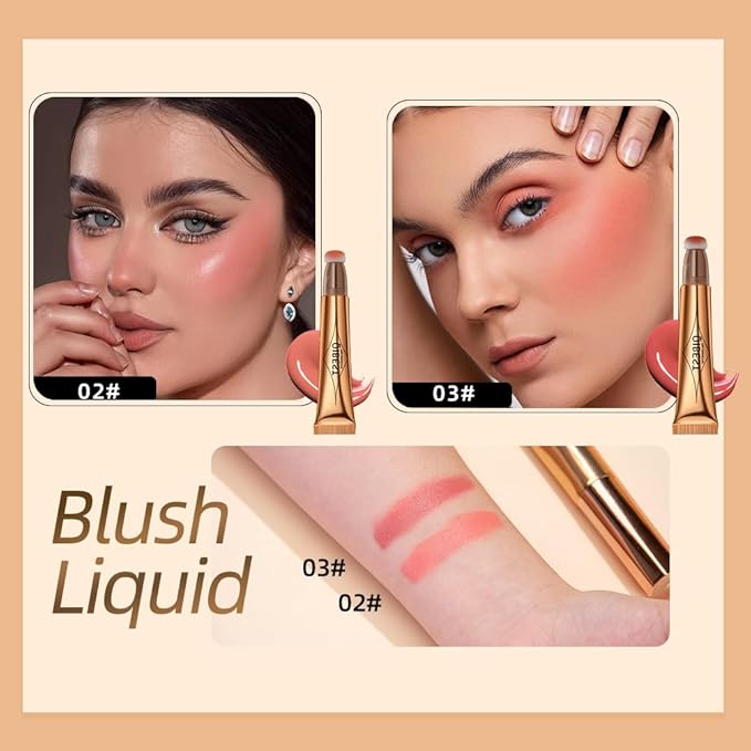 2 in 1 Multifunctional Makeup Pen, Contour Blush Highlighter, Pearl Fine Shine, Matte Natural Brighten Face Makeup (2, 1)