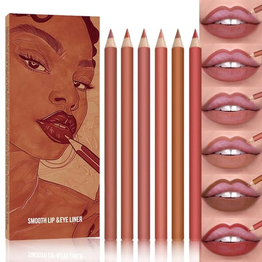 6-Color Velvet Matte Lipstick Pencils Pack for Lips Makeup, Ultra Smooth Creamy Hydrating, Long-Lasting High lmpact Color Soft Finish, Moisturized Lips (6Pcs Matte Lip pencils Set-A, Pack of 1)