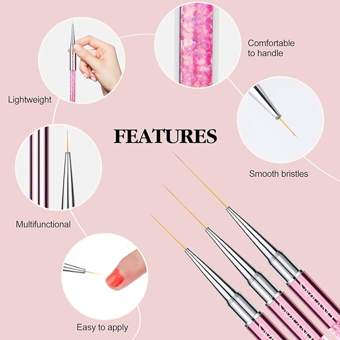 Saviland 6pcs nail art liner