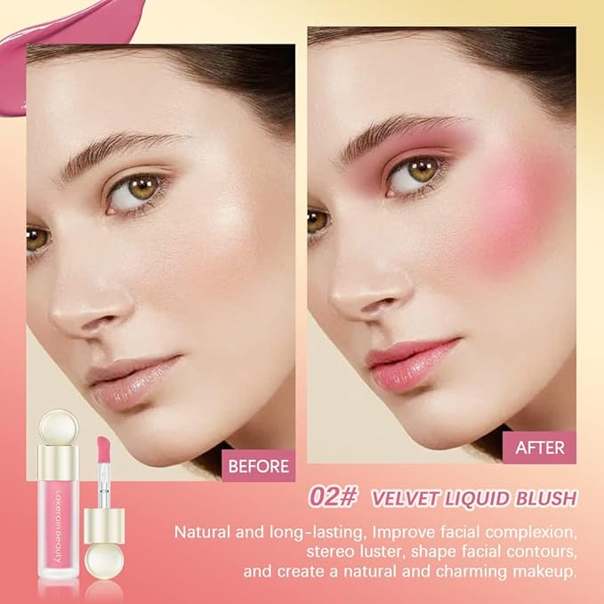 Liquid Blush,Soft Matte Lightweight Creamy Natural Plouise Blush Wine Red)