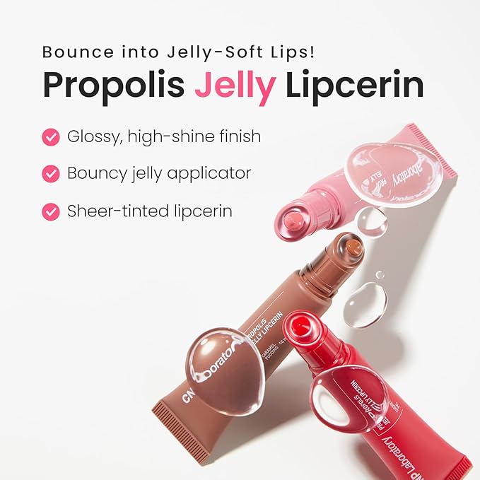 CNP Propolis Jelly Tinted Lipcerin - Cherry Pie, Hydrating Lip Gloss with Manuka Honey & Hyaluronic Acid, Gifts for Women, Korean Skin Care, 0.3 fl.oz.
