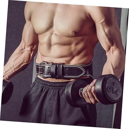 GLEAVI Men's Leather Belts Exercise Belt Powerlifting Belts