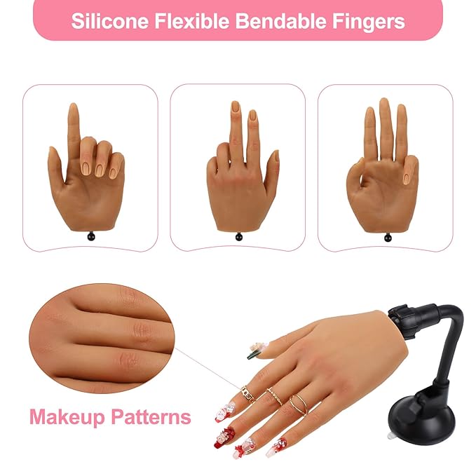 Nail practice hand for acrylic