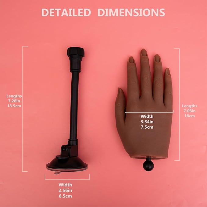 Silicone nail practice hand for