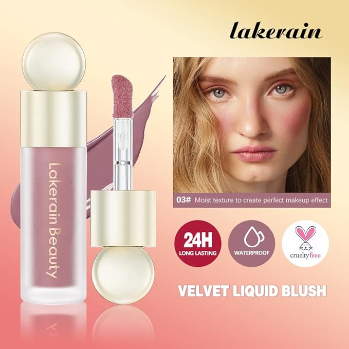 Liquid Blush For Cheeks, Soft Velvet Cream Blush Makeup (4#)