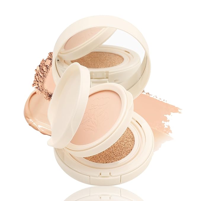 Cushion Foundation & Pressed Powder Set, Cream Air Lasting Coverage
