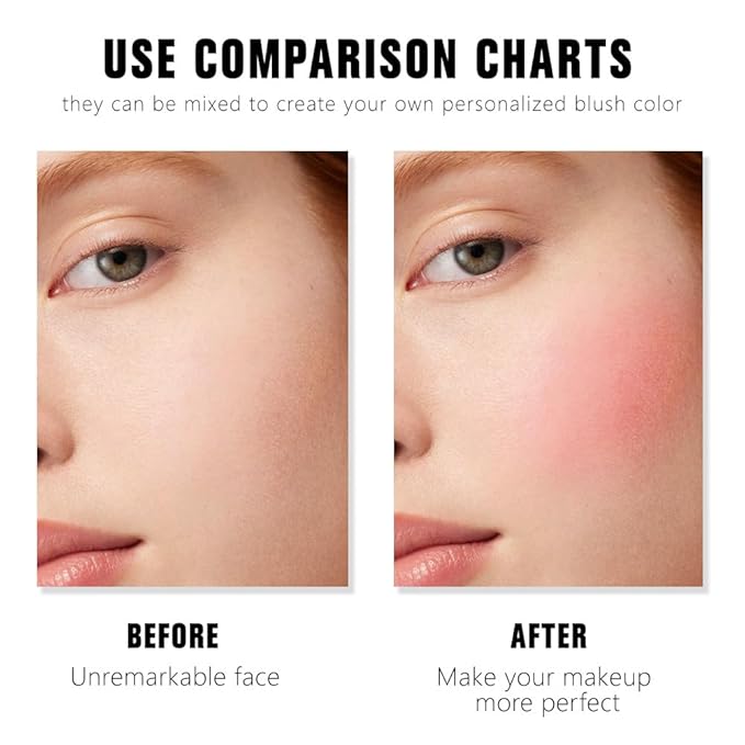 Dual Matte Powder Blush Palette – Nude Beige & Light Brown – Matte Natural Blush for Women, Buildable & Long Lasting Face Blush Makeup, Lightweight Vegan Cheek Blush for All Skin Tones 03#