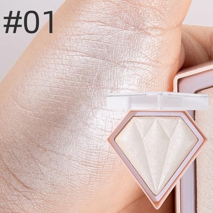 White Highlighter Makeup Palette, Face Highlighter Palette Glitter Maquillaje (01)