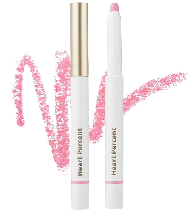 Heart Percent Dote On Mood Lip Pencil, Long-Lasting Creamy Lip Crayon Smooth Color Liner Retractable Lipstick Pencil 0.8g, #04. Strawberry Milk