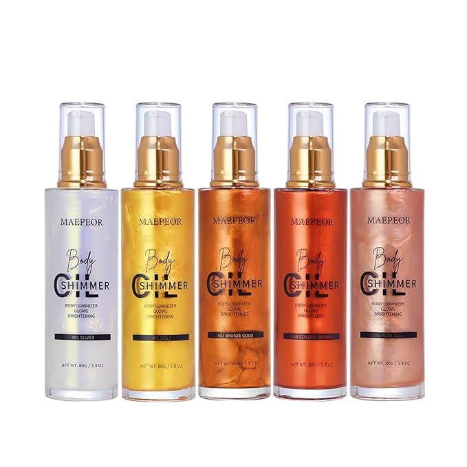 MAEPEOR Shimmer Body Luminizer 5 Colors Moisturizing Glow 80ML