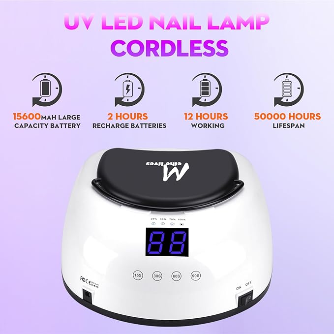 Uv led nail lamp cordless,80w