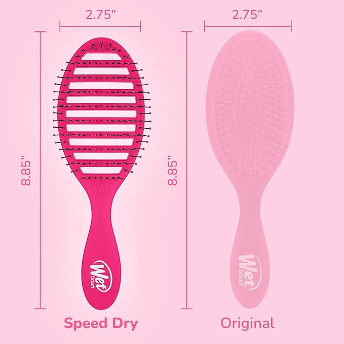 Wet Brush Speed Dry Hair Brush - Pink - Vented Design and Ultra Soft HeatFlex Bristles Are Blow Dry Safe With Ergonomic Handle Manages Tangle and Uncontrollable Hair - Pain-Free