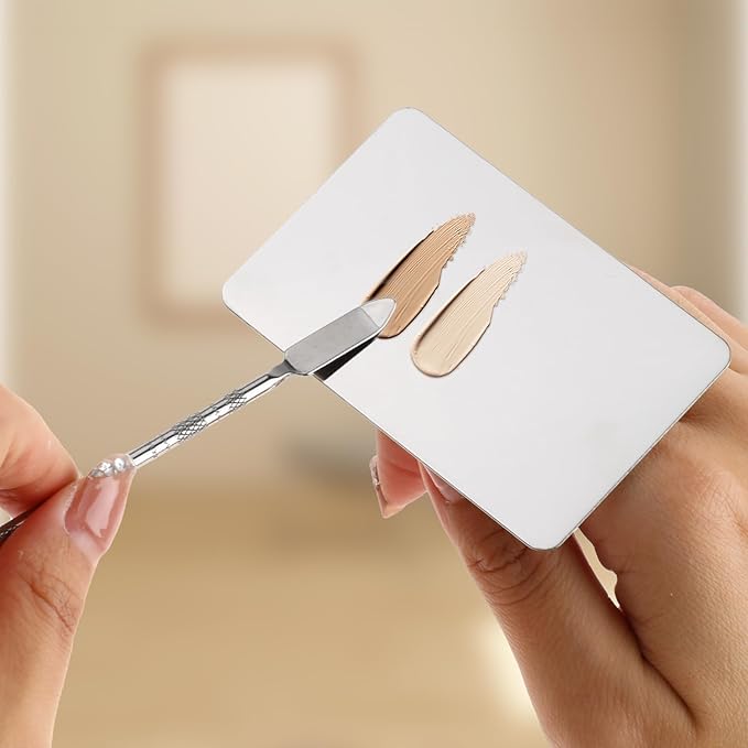 2 Pcs Stainless Steel Makeup Palette Makeup Spatula