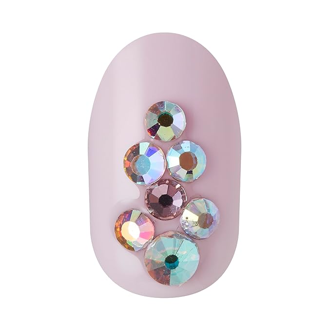 KISS imPRESS No Glue Mani Press On Nails, Design, 'Reset', Multicolor, Short Size, Oval Shape, Includes 30 Nails, Prep Pad, Instructions Sheet, 1 Manicure Stick, 1 Mini File