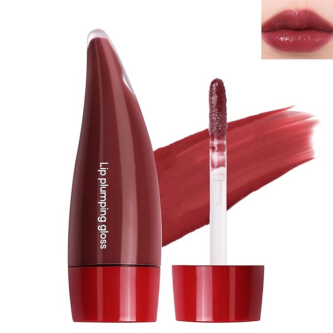 Juicy Lip Plumping Gloss, Tinted Lip Gloss Lip Plumper, Hydrating Moisturizing Lip Tint Stain, Highly Pigmented Shine Glossy Lip Oil, Long-Lasting Lip Gloss For Women Girls Dry Lip Care-04#