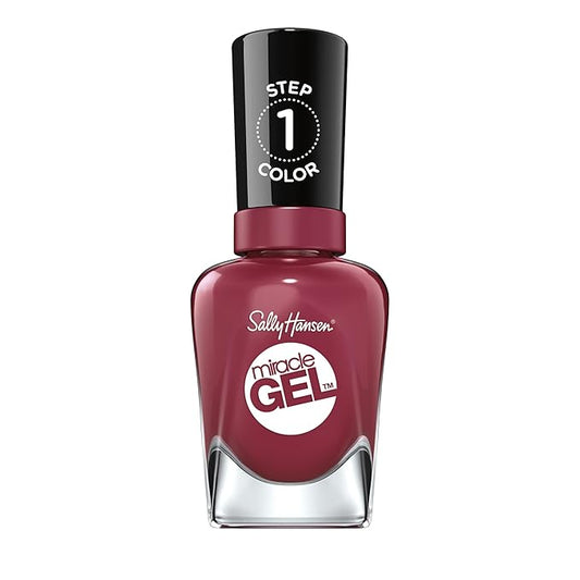 Sally Hansen Miracle Gel, Beet, Pray, Love, Long Lasting, Gel-Like Formula, No UV Lamp Needed, Opaque, Shiny Red Nail Polish