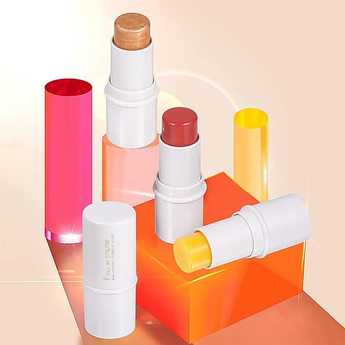 Blush Stick, Matte Cream Blush Stick for Cheeks, Lasting(06 Coral)