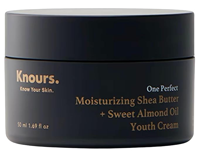 Knours. Moisturizing Shea Butter + Sweet Almond Oil Youth Cream, A rich cream that deeply rejuvenates skin, rich combination of vegan oils - EWG Verified Clean Beauty 50ml 1.69 oz.