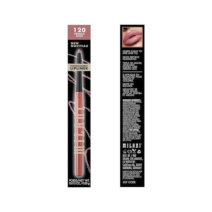 Milani Understatement Lipliner Pencil - Highly Pigmented Retractable Soft Lip Liner Pencil, Easy to Use Lip Makeup