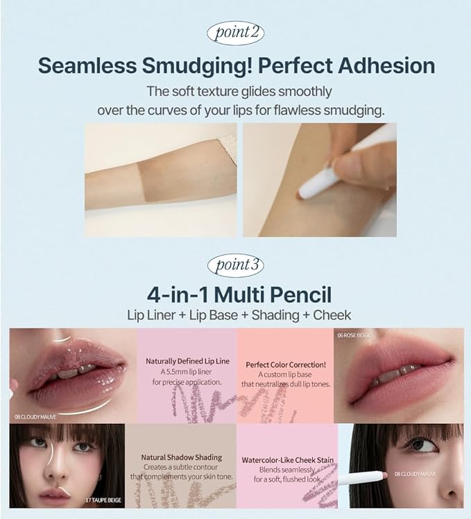 Heart Percent Dote On Mood Lip Pencil, Long-Lasting Creamy Lip Crayon Smooth Color Liner Retractable Lipstick Pencil 0.8g, #12. Caramel Beige