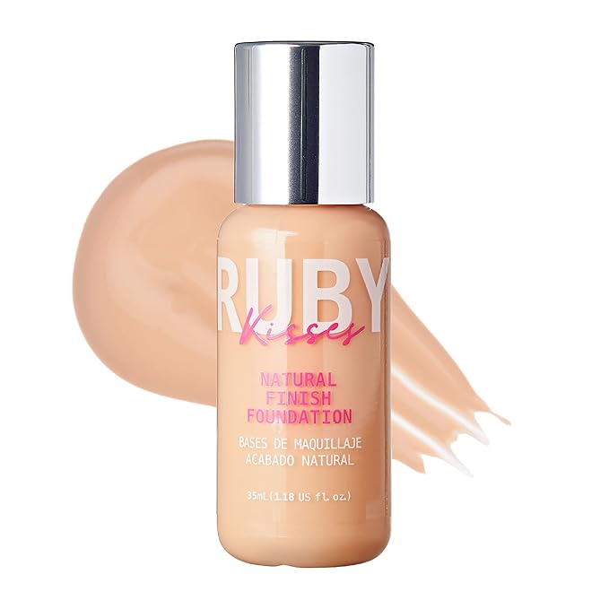 Ruby Kisses Liquid Foundation Medium Coverage, Lightweight, Natural