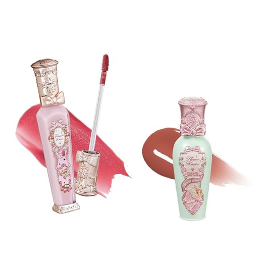 Flower Knows Midsummer Fairytales Lip Gloss G09 Dream Voyager + Violet Strawberry Rococo Glitter Lip Gloss G02 Rasberry Booze