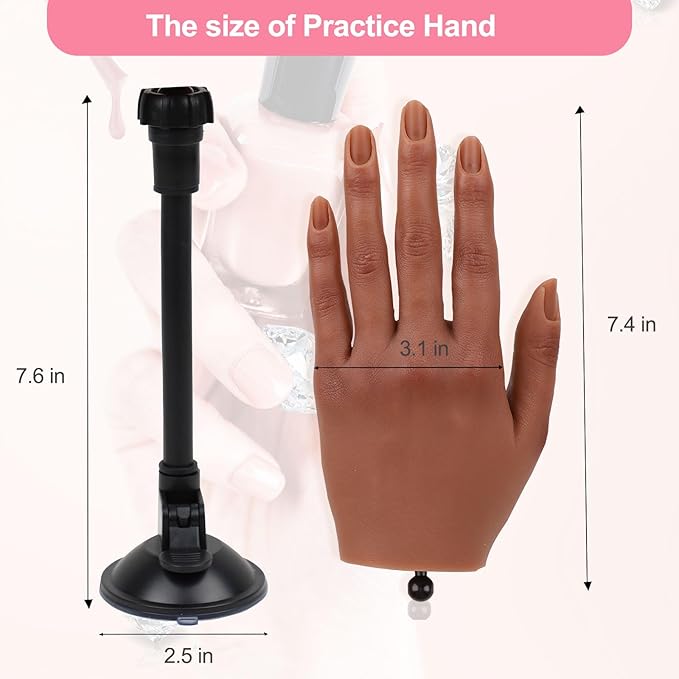 Nail practice hand for acrylic