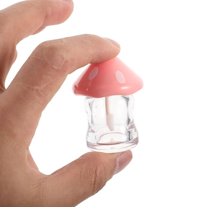 NOLITOY 10 Pieces Clear Lip Gloss Tubes 1.97 Inch Mushroom Shape Plastic Lip Gloss Containers Mini Empty Tube for DIY Cosmetics Women Girls(Mix Color)