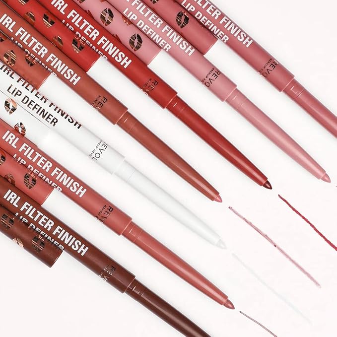 Makeup Revolution IRL Filter Finish Lip Liner Definer Espresso Nude Waterproof Long Lasting Set with Matching Lipsticks or Lip Gloss
