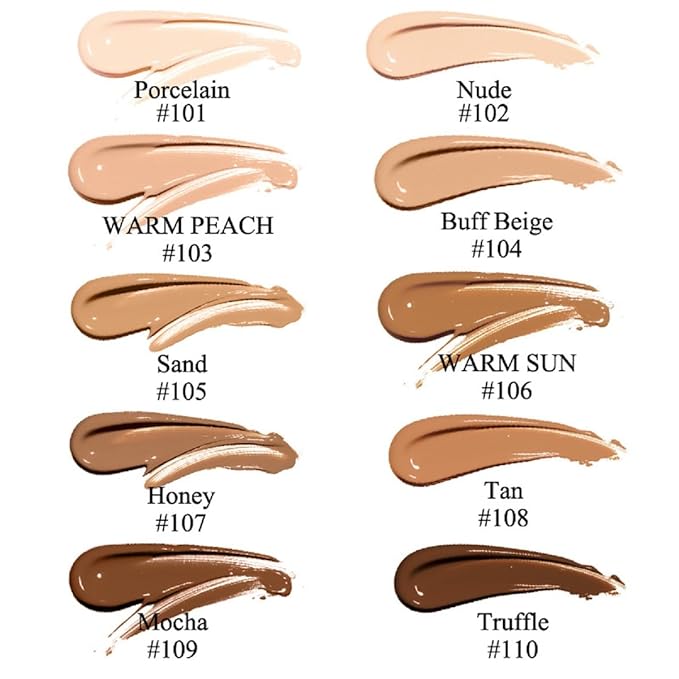 2 Pack PHOERA Foundation 105# Sand and 106#Warm Foundation Makeup.