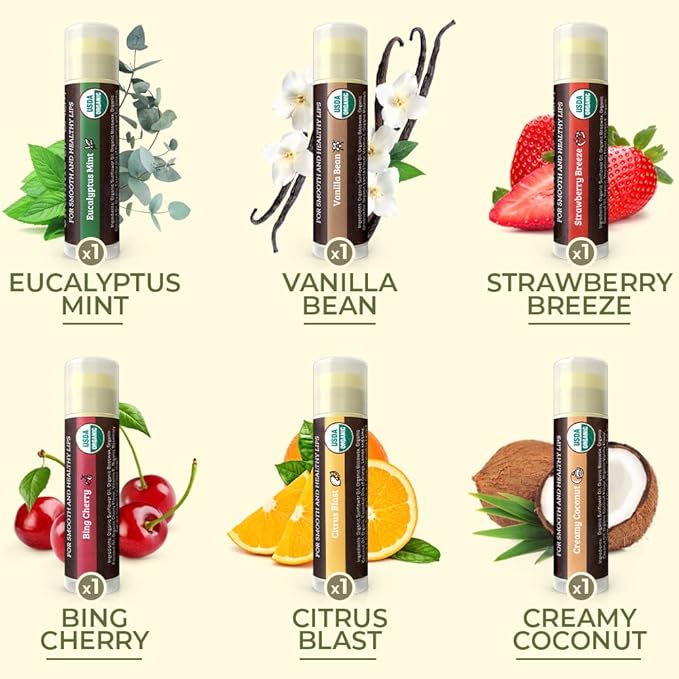 USDA Organic Lip Balm 6-Pack by