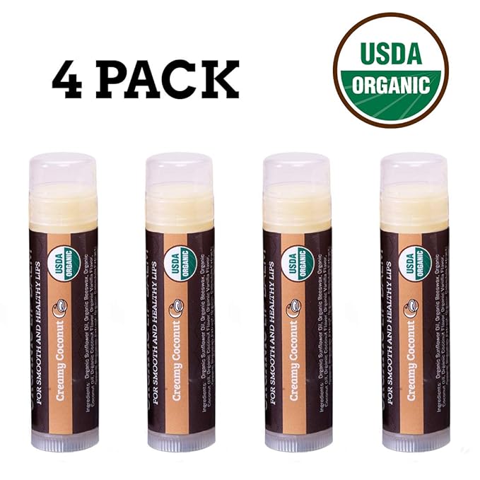 USDA Organic Lip Balm 4-Pack by