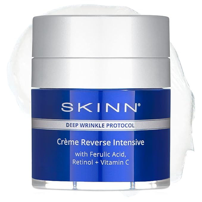 SKINN Crème Reverse with Ferulic Acid, Retinol and Vitamin C-Crème Reverse Intensive-Anti-Aging Cream with Hyaluronic Acid to Plump Skin Vitamin C Help to Improving Tone, Firmness of Skin