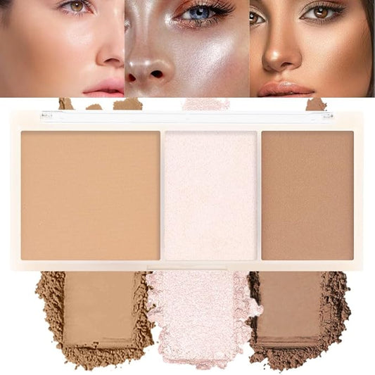 3 IN 1 Brown Nude Face Highlight Bronzer