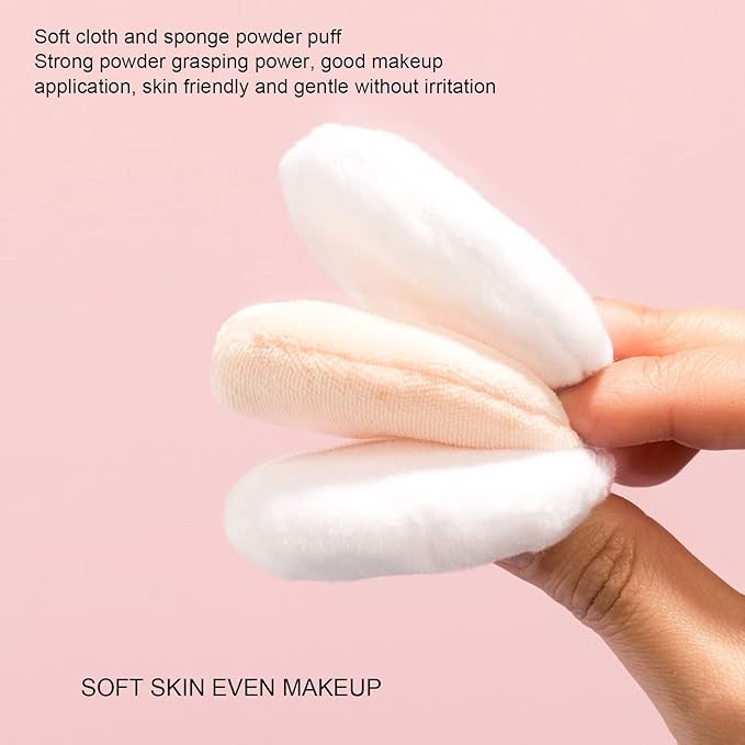 Dioche Loose Powder Container with Puff Sifter Lids,