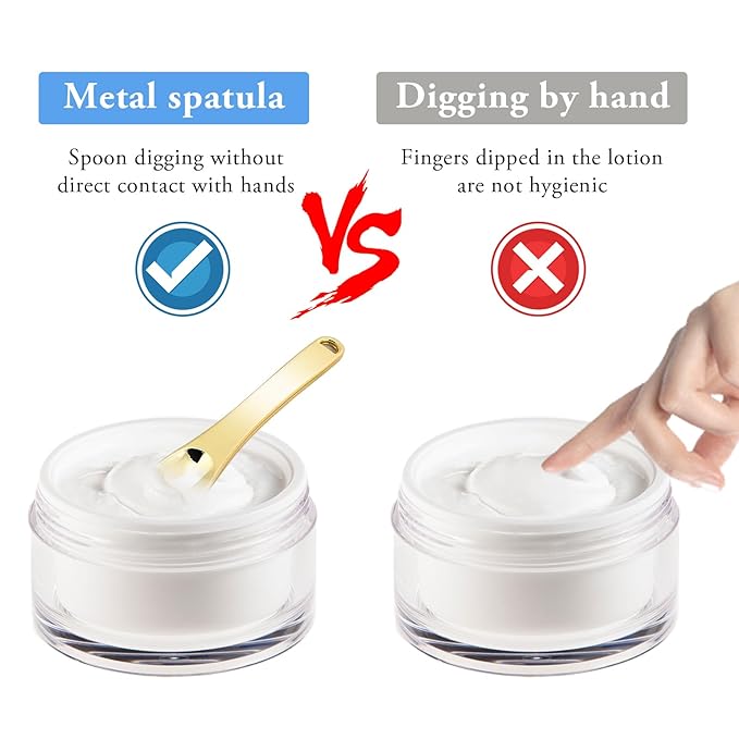 Mini Metal Makeup Spatula Skin Care Cosmetic Spoon Reusable Applicator, Beauty Scoop for Facial Cosmetic for Face Mask Cream Lotions Moisturizers (3 Gold)